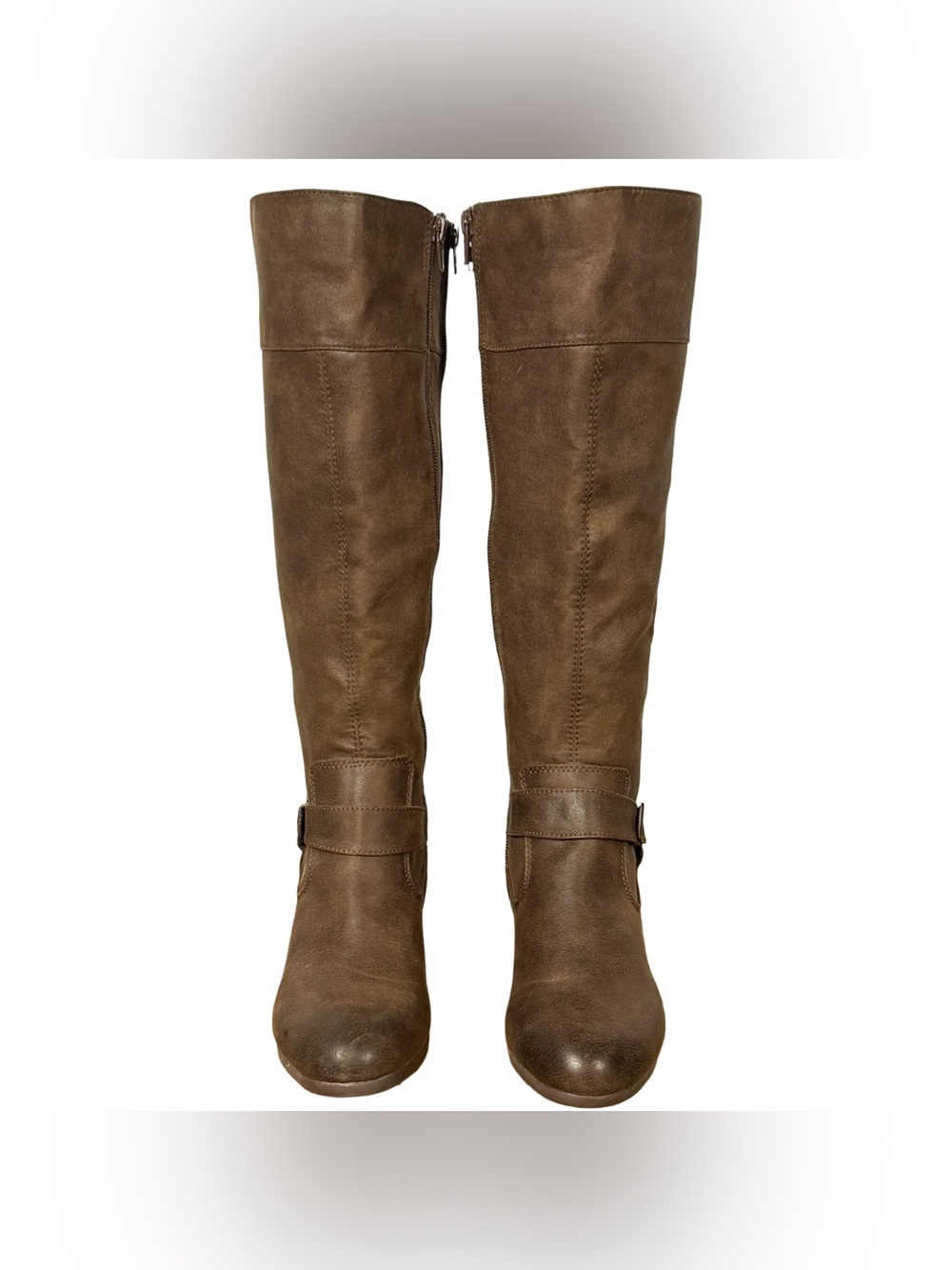 A2 by Aerosoles Creativity Knee High Riding Boots Women's 7.5 Brown Zipper
